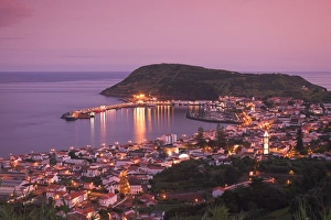 Harbour & town of Horta, Faial Island, Azores, Portugal