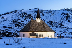 Finnmark Prints: Hasvik church, Soroya island, Troms og Finnmark, Northern Norway