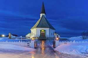 Finnmark Prints: Hasvik church, Soroya island, Troms og Finnmark, Northern Norway