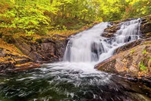 Autumn Color Prints: Hatchery Falls in Autumn on the Skeleton River, Muskoka, Ontario, Canada