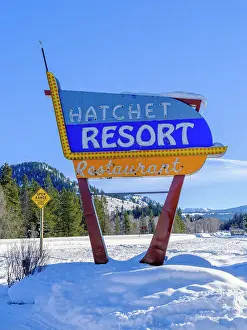 Jackson Hole Prints: Hatchet Resort Restaurant Grand Teton National Park, Wyoming, USA