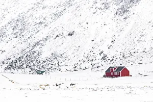 Rorbuer Prints: Haukland beach, Lofoten Island, Norway