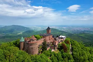 Vosges Prints: Haut-Koenigsbourg medieval castle. Orschwiller, Bas-Rhin department, Alsace, France