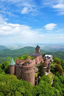 Vosges Prints: Haut-Koenigsbourg medieval castle. Orschwiller, Bas-Rhin department, Alsace, France