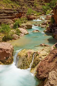 Flowing Water Prints: Havasu Creek near the Colorado River, Grand Canyon National Park, Arizona, USA