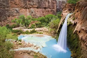 Images Dated 22nd July 2015: Havasu Falls, Havasupai Indian Reservation, Grand Canyon, Arizona, USA