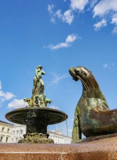 Uusimaa County Prints: Havis Amanda Fountain, Kauppatori Market Square, Helsinki, Uusimaa County, Finland