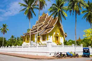 Lao Pdr Prints: Haw Pha Bang temple on the grounds of the Royal Palace Museum in Luang Prabang