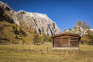 Hiking Trail Prints: Hay hut in Kodnitz valley, Kals am Grossglockner, East Tyrol, Tyrol, Austria