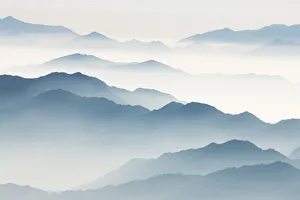 Haze Prints: haze in hinterland of Huangshan - China, Anhui, Huangshan