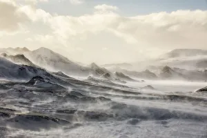 Windy Prints: Heavy snowstorm in Sassendalen, central Spitsbergen, Svalbard