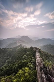Images Dated 10th September 2013: Hebei, China. The Great wall of China, Jinshanling section, at sunrise, long exposure