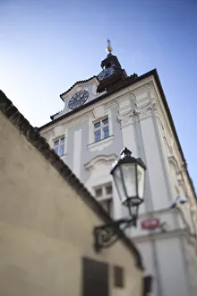Jewish Quarter Prints: Hebrew Clock on Old Town Hall, Jewish Quarter, Prague, Czech Republic