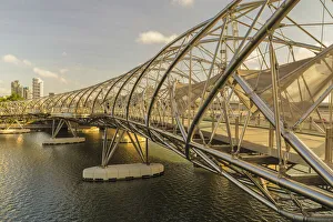 Urban Scene Prints: Helix Bridge, Singapore City, Singapore