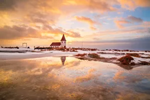 White Church Prints: Hellnar Church, Snaefellsness Peninsula, Iceland