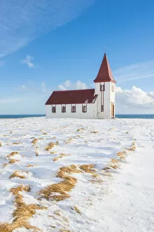 Images Dated 31st March 2017: Hellnar, Snaefellsnes Peninsula, Western Iceland, Iceland. Hellnar church in winter