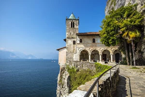 Lake Maggiore Collection: Hermitage of Santa Caterina del Sasso, Lake Maggiore, Lombardy, Italy