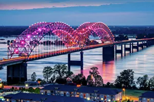 Hernando De Soto Bridge, Mississippi River, Memphis, Tennessee, Shelby County, USA
