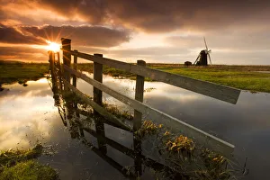 Mill Prints: Herringfleet Windmill at Sunrise, Herringfleet, Suffolk, England