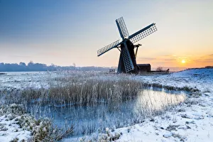 Herringfleet Mill in Winter, Suffolk, England