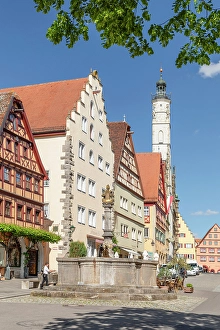 Fountains Prints: Herrnbrunnen fountain Rothenburg ob der Tauber