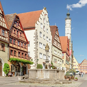 Fountains Prints: Herrnbrunnen fountain Rothenburg ob der Tauber