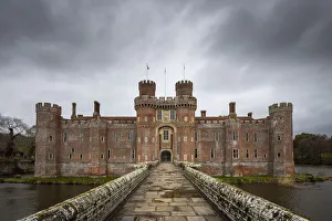 Tudor Prints: Herstmonceux castle, Herstmonceux, East Sussex, England, UK