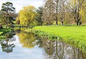 Hever Prints: Hever Castle gardens in spring, Kent, England