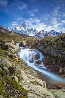 Andes Collection: Hidden waterfall on Chorillo del Salto river in autumn, Los Glaciares National Park