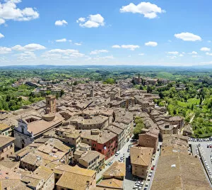 Images Dated 30th August 2019: High angle view of buildings in old town. UNESCO World Heritage Site, Siena, Tuscany