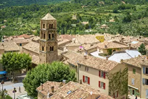 Images Dated 10th July 2014: High angle view of town of Moustiers-Sainte-Marie, Alpes-de-Haute-Provence