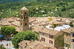 High angle view of town of Moustiers-Sainte-Marie, Alpes-de-Haute-Provence High angle view of town of Moustiers-Sainte-Marie, Alpes-de-Haute-Provence