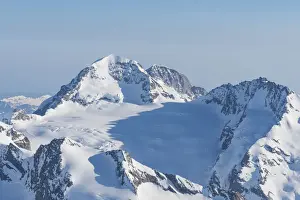 Monch Prints: High mountainscape of Monch peak from Aletschorn mount in Swiss Alps