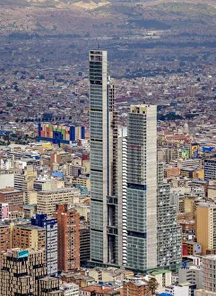 High rise buildings seen from Mount Monserrate, Bogota, Capital District, Colombia
