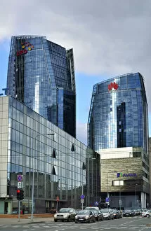 High-rise office buildings in the modern city. Vilnius, Lithuania