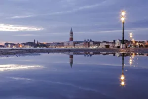 Piazzetta Prints: High Tide on The Riva degli Schiavoni, Venice, Veneto, Italy