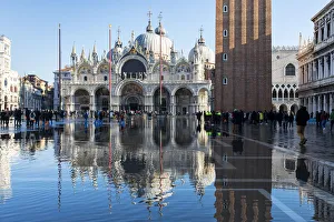 Images Dated 29th April 2020: High tide in St Marks Square. Venice, Veneto, Italy