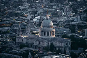 High view of the city of london with St Paul Church, London, United Kingdom