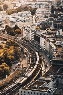 Tracks Prints: High view of railways near Alexanderplatz in Berlin, Germany
