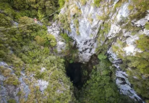 Adrenaline Gallery: Highlining above Harwoods Hole, Golden Bay, New Zealand, Oceania