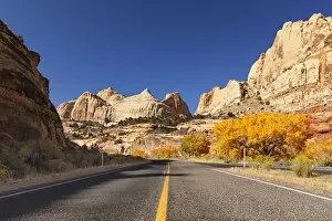 Highway Prints: Highway 24 and Capitol Dome, Capitol Reef National Park, Utah, USA
