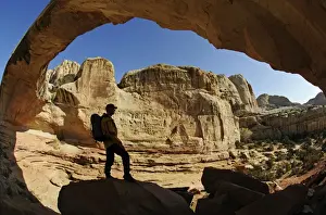 Activity Prints: Hiking, Hickman Bridge, Capitol Reef National Park, Utah, USA, (MR)