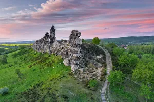 Images Dated 27th January 2023: Hiking trail along the Devil's Wall in the Harz Mountains, Weddersleben, Bode Valley, Germany