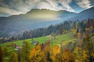 Hillside above lake Lungern, Obwalden, Switzerland