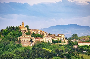 Marche Prints: The hilltop town of Montelparo, Marche, Italy