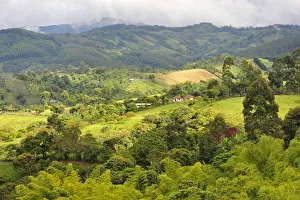 The hilly landscape South of Popayan, Colombia, South America The hilly landscape South of Popayan, Colombia, South America