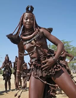 Traditional Dress Gallery: Himba women perform the otjiunda dance