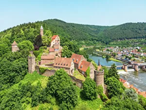 Images Dated 18th July 2022: Hirschhorn castle, Hirschhorn (Neckar), Neckar, Hesse, Germany