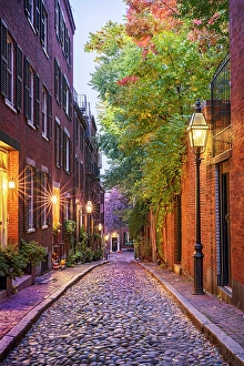 Residential Prints: Historic Acorn Street, Boston, Massachusetts, USA