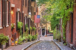Residential Prints: Historic Acorn Street, Boston, Massachusetts, USA